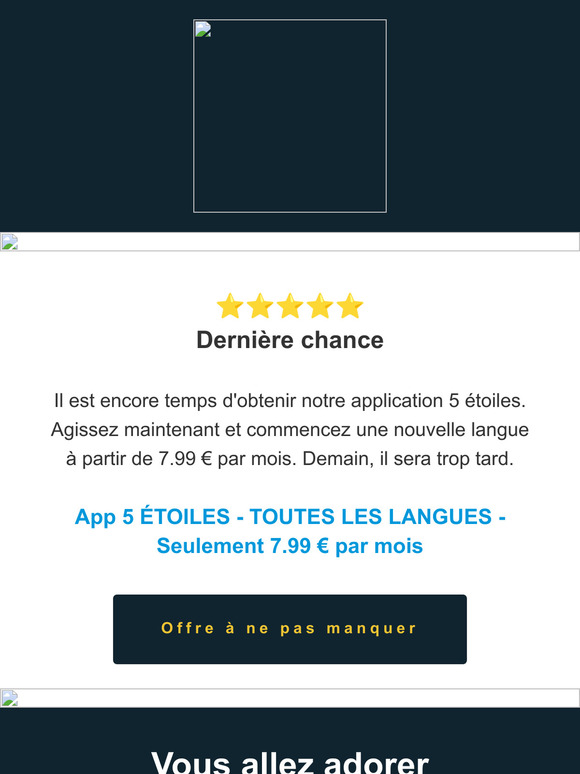 Dernière chance : 7.99 € par mois