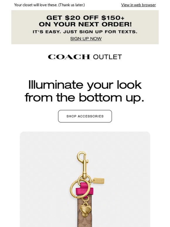 Coach, Accessories, Coach Signature Charm Loop Bag Charm