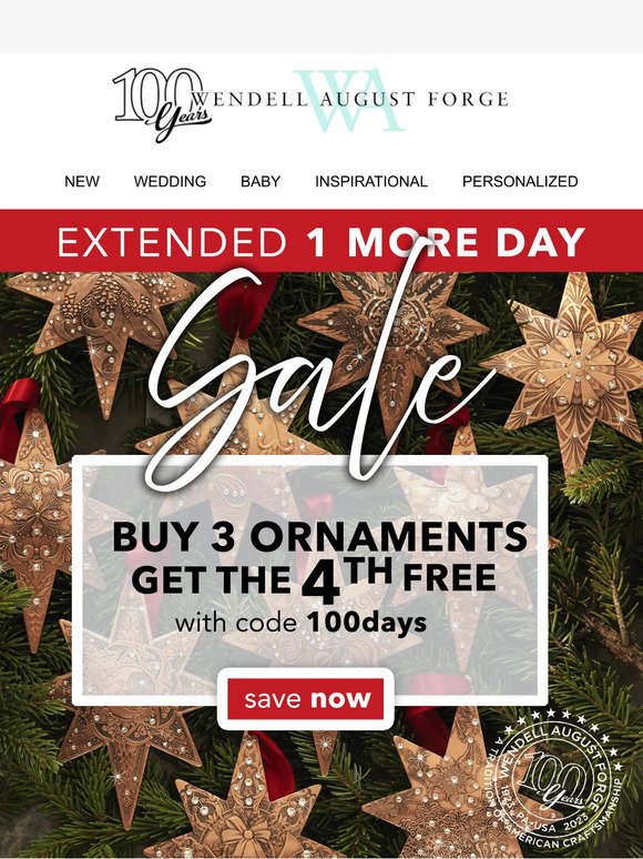 EXTENDED 1 MORE DAY! ⚠️ Buy 3 Ornaments Get the 4th FREE!