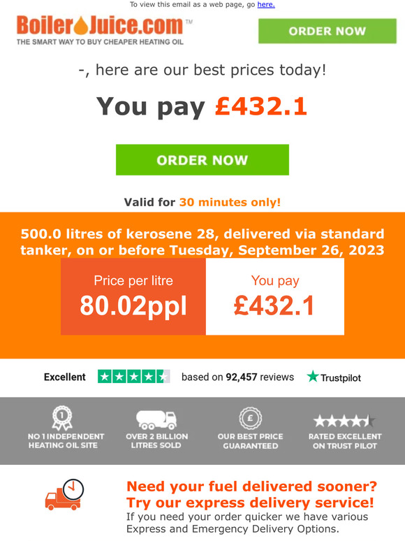 Your heating oil quote, —