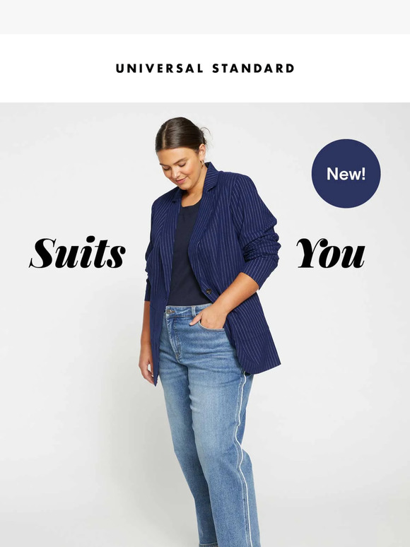 Pinstripe blazer & tuxedo-stripe jeans