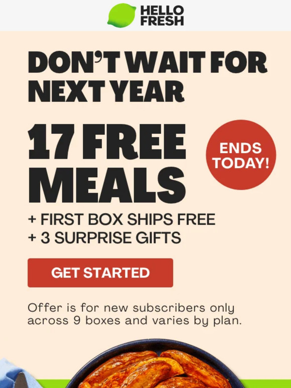 [ENDS TODAY] 17 FREE MEALS