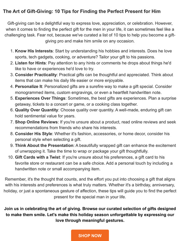 Master the Art of Gift-Giving: 10 Tips for Men's Presents 🎁