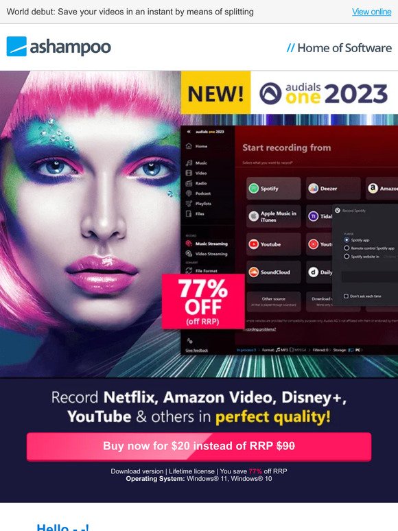 Audials One 2023 - Find, stream and record music, series and movies in high quality