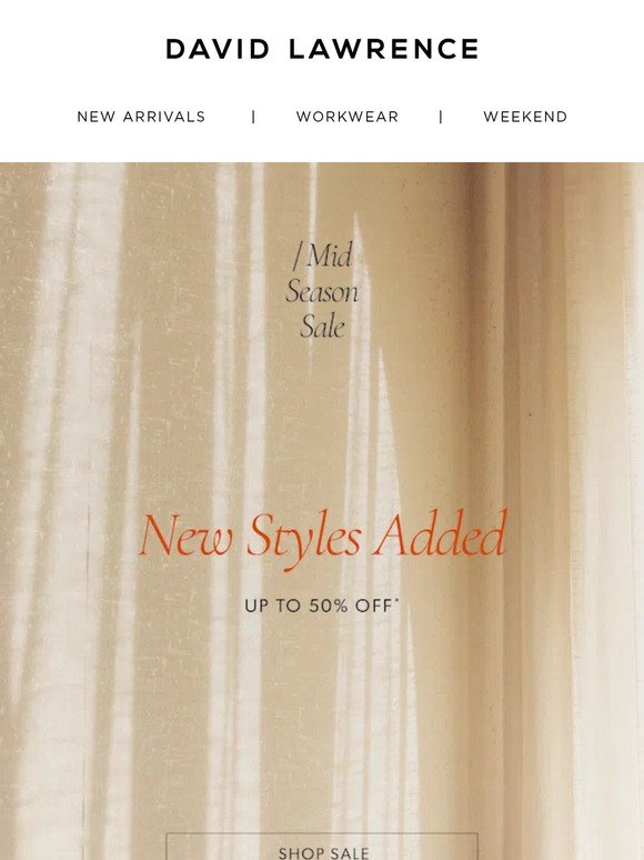 New Styles Added | Up To 50% Off Sale