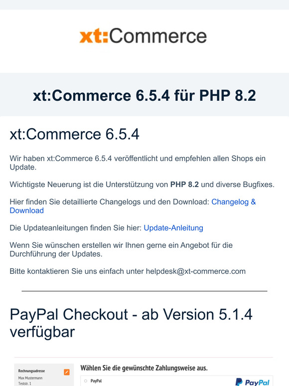 Neue Pay Pal Checkout Version für xt:Commerce 5 | Kostenloses Integrationsservice