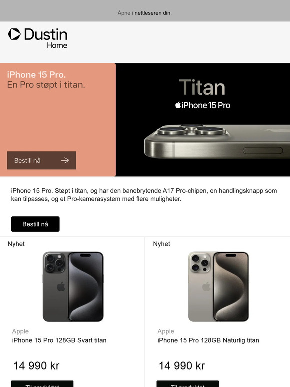 iPhone 15 Pro: Bestill nå!