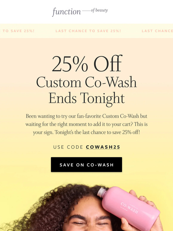 Ends Tonight! 25% Off Custom Co-Wash