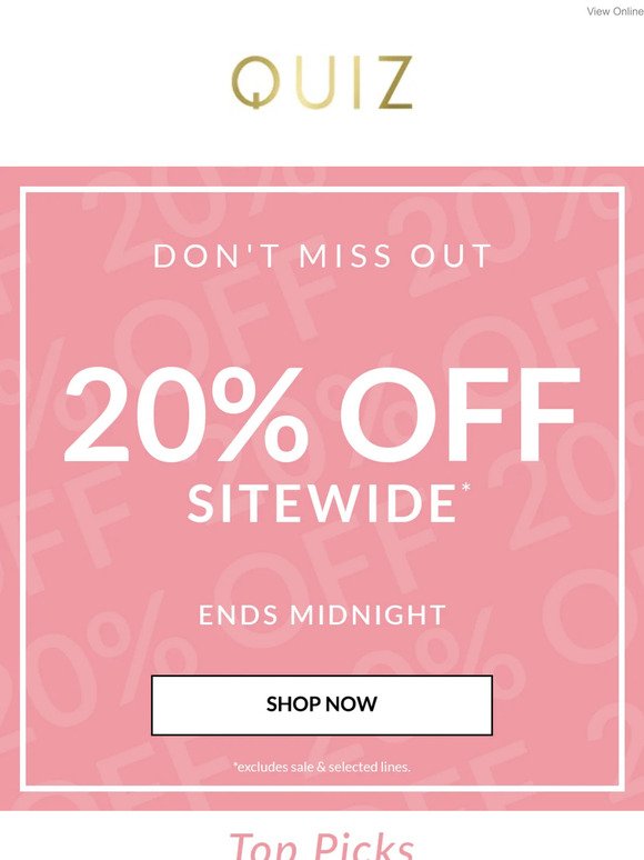 20% off sitewide 🤩
