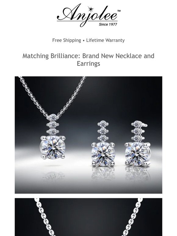Matching Brilliance: Brand New Necklace and Earrings