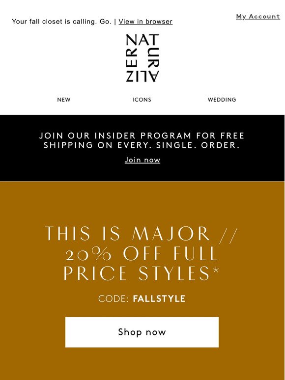FINAL HOURS for 20% off full price styles