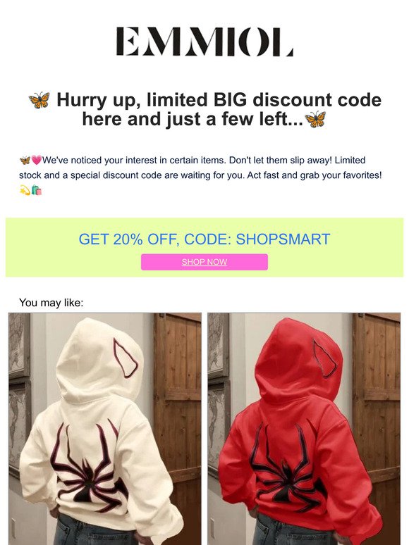 🦋 Hurry up, limited BIG discount code here and just a few left...🦋