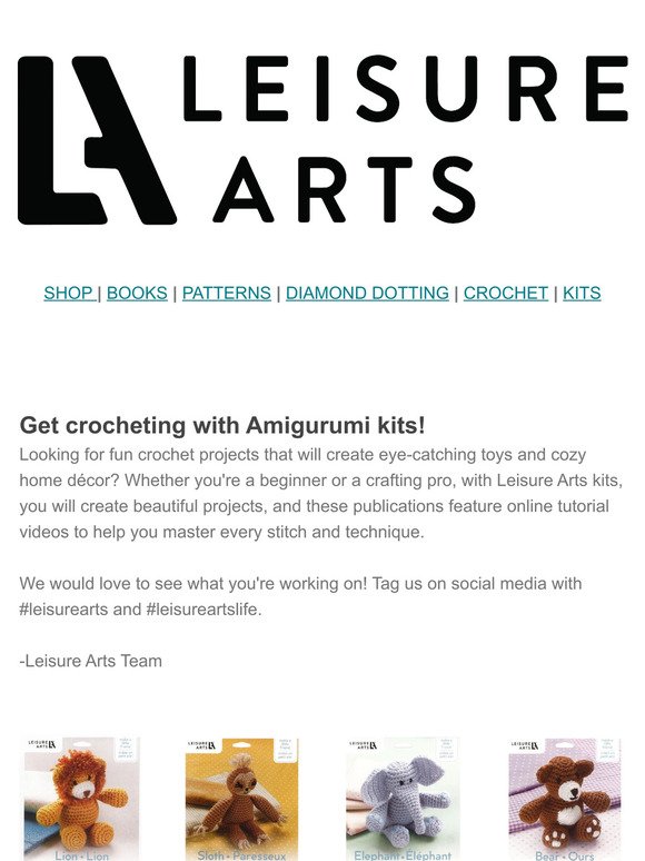Get crocheting fun Amigurumi with Leisure Arts kits!