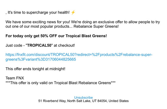 50% Off Rebalance Super Greens - Limited Time Offer!