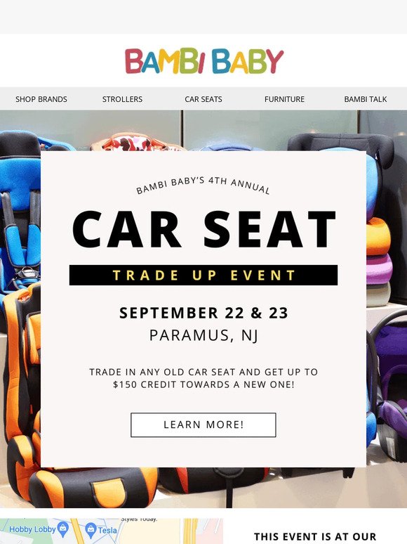 🤗 This Weekend Is Our 4th Annual Car Seat Trade Up Event!