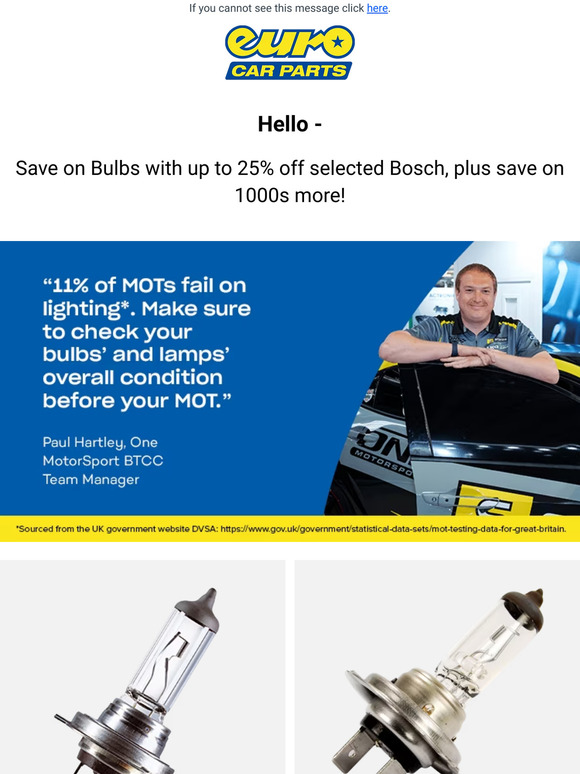 Did You Know 11% Of MOTs Fail On Lighting!
