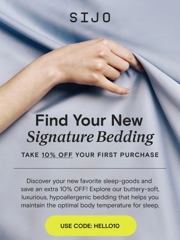 Instantly upgrade your bedding with 10% OFF