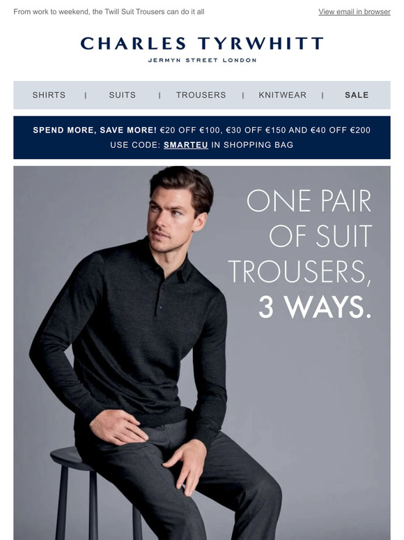 One pair of trousers, 3 ways to wear