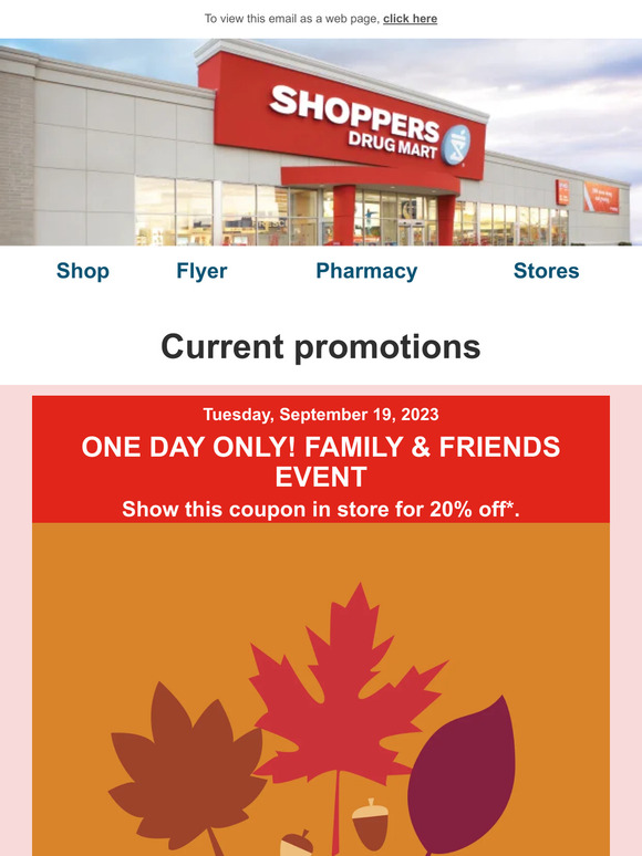 Today Only, save 20% on almost everything in store!