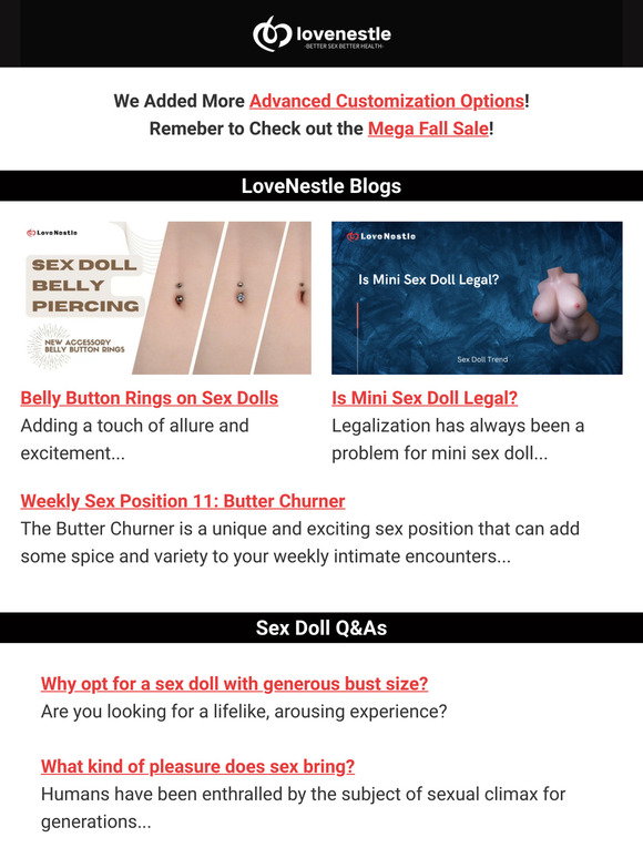 LoveNestle: LoveNestle Weekly Digest #9 Is Mini Sex Doll Legal? | Milled