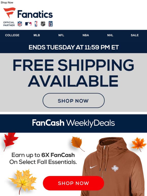 NEW FanCash Offers For Fall Essentials
