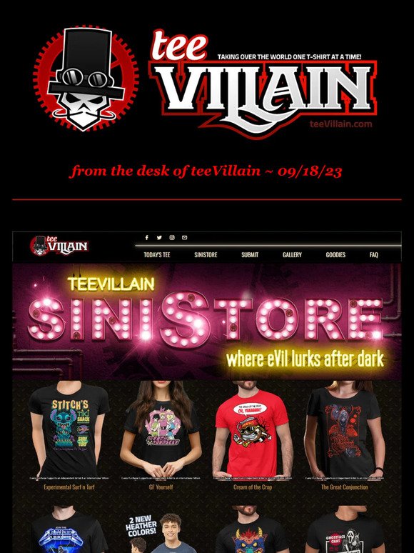 A handful of past designs you missed are now in the siniStore!