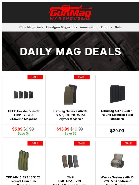 Tuesday Mag Deals You Don't Want To Miss | Surplus HK91 G3 .308 20rd Mag for $6