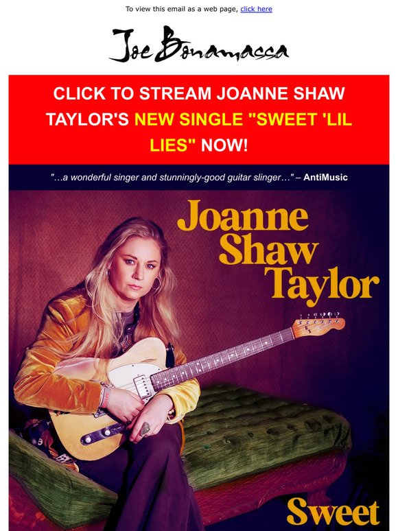 "Sweet 'Lil Lies" - New Single from Joanne Shaw Taylor - Stream Now