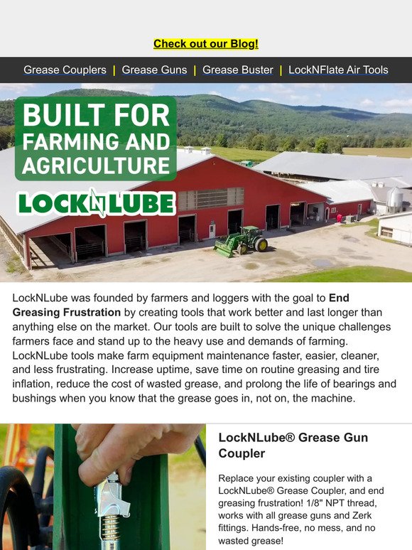 LockNLube tools make farm equipment maintenance faster, easier, cleaner! 🌾