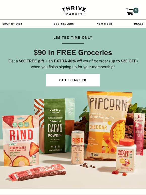You've got $90 in FREE groceries waiting