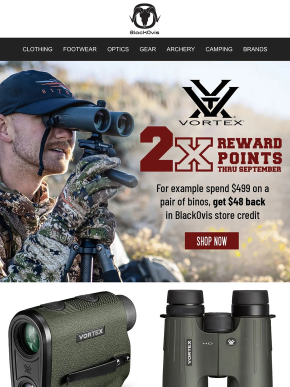 Get 2x Reward Points on Vortex Optics