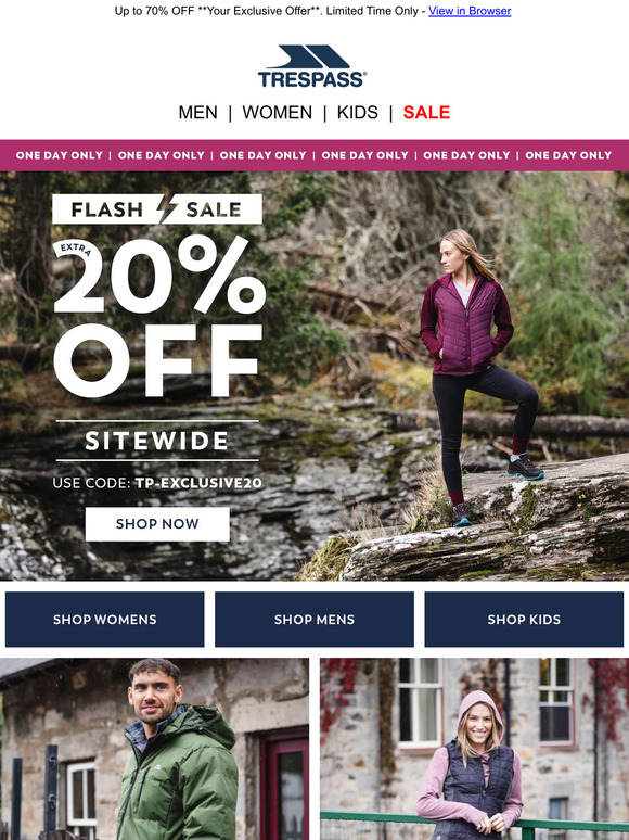 ONE DAY ONLY 📢 Extra 20% OFF Sitewide