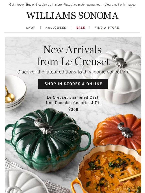 Just in from Le Creuset: new colors, new shapes