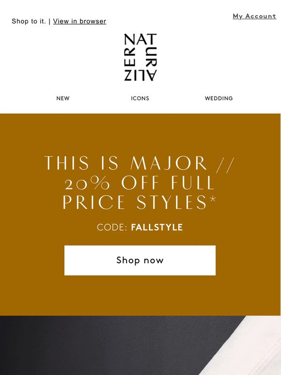 SURPRISE! 20% off full price styles for 1 more day