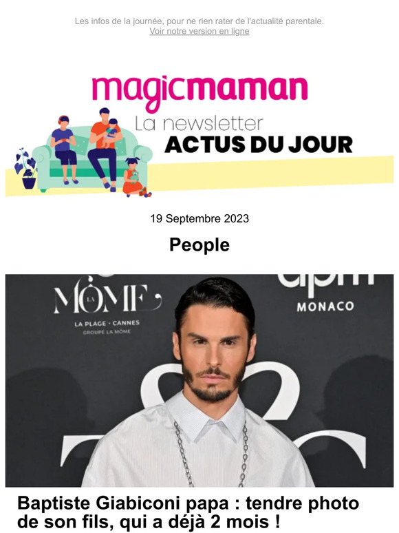 Magicmaman Baptiste Giabiconi Papa Tendre Photo De Son Fils Qui A