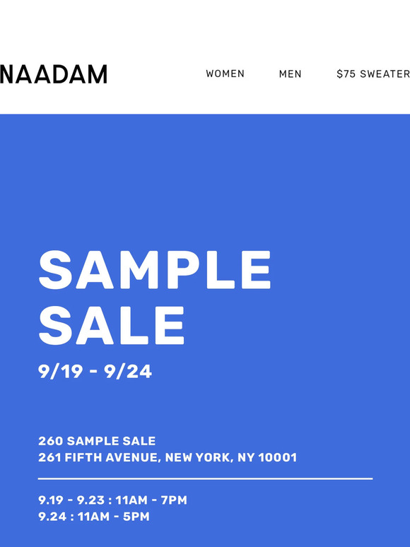 NAADAM @ 260 Sample Sale