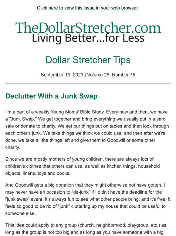 9/19/23: Dollar Stretcher Tips