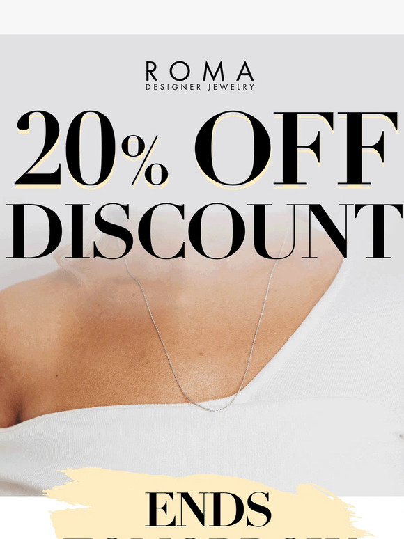 20% off discount ends TOMORROW!