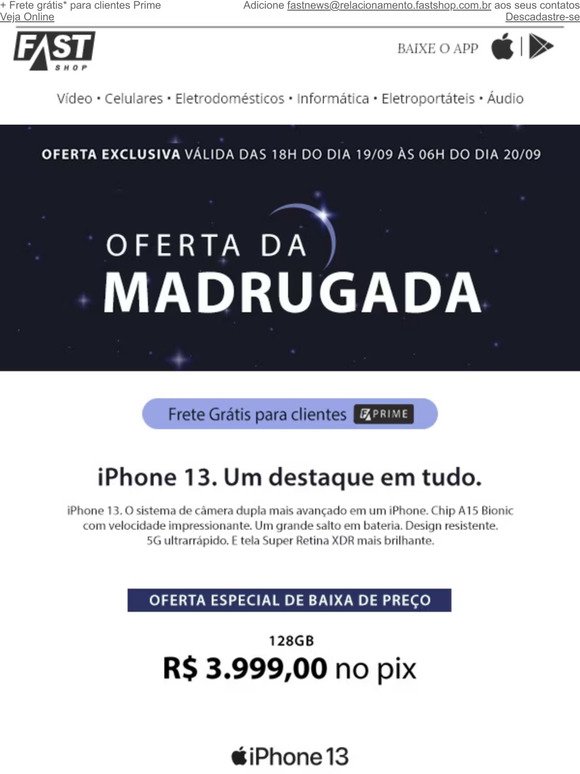 Oferta especial! iPhone 13 128GB Por R$ 3.999 👉🏼