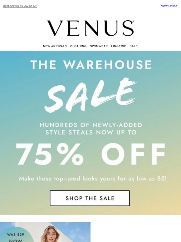 SURPRISE: All New Styles added to the Warehouse Sale