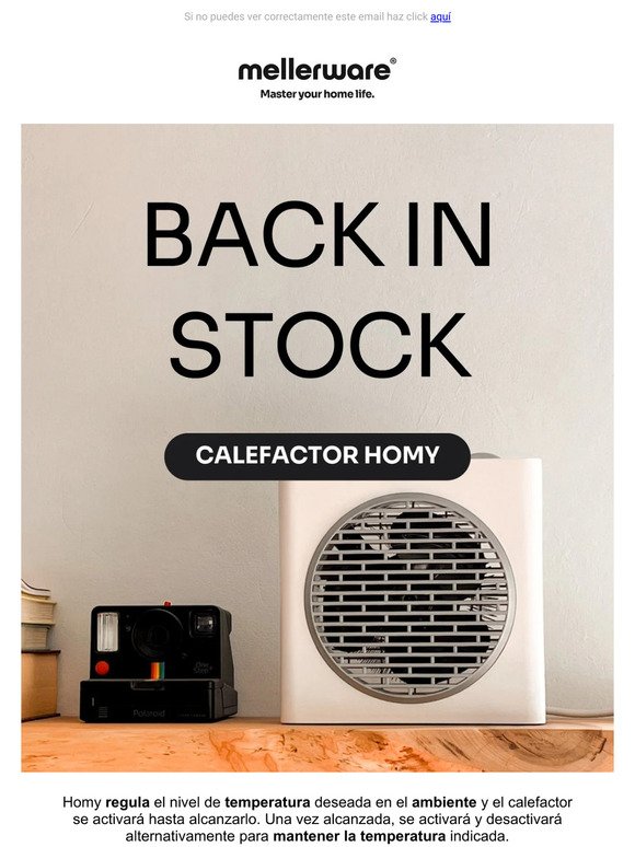 BACK IN STOCK 🔈 ¡El calefactor top ventas Homy vuelve!✌️