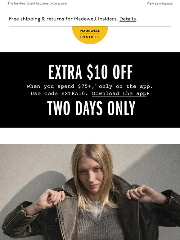 Madewell Email Newsletters: Shop Sales, Discounts, and Coupon Codes