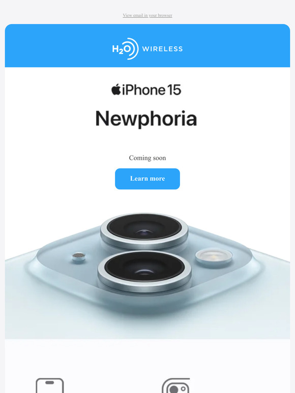 COMING SOON - iPhone 15 from H2O Wireless!