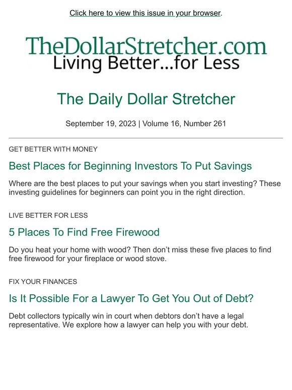 9/19/23: The Daily Dollar Stretcher