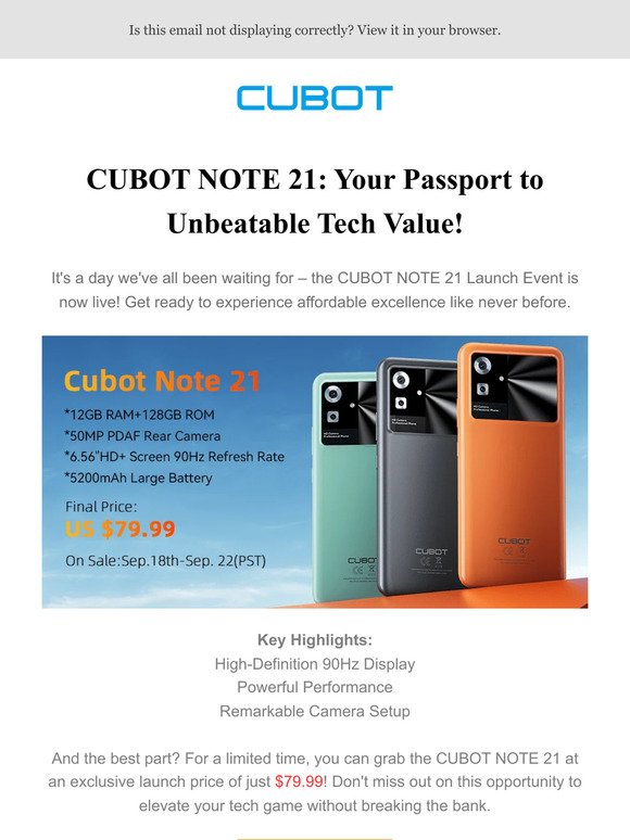 CUBOT Unveils Double Delight: NOTE 21 Smartphone and TAB 40 Tablet