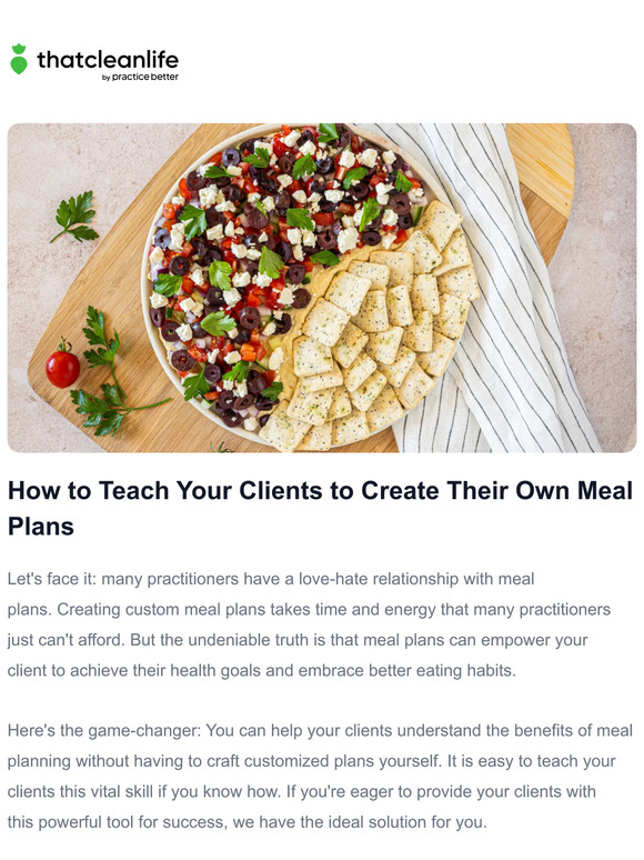 Teach clients how to meal plan 🥕
