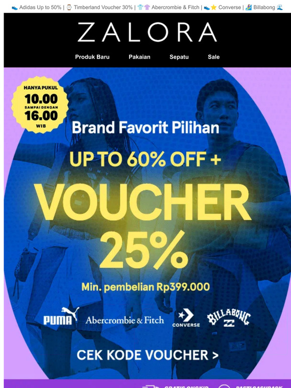 🌟 BRANDED SALE 60% + Voucher 25% (Sampai 16:00)