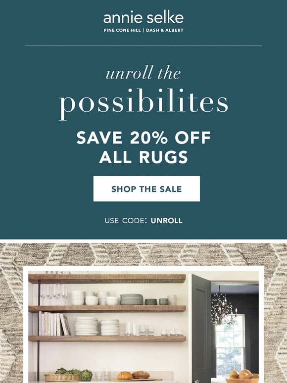 Unroll the possibilities with 20% OFF All Rugs