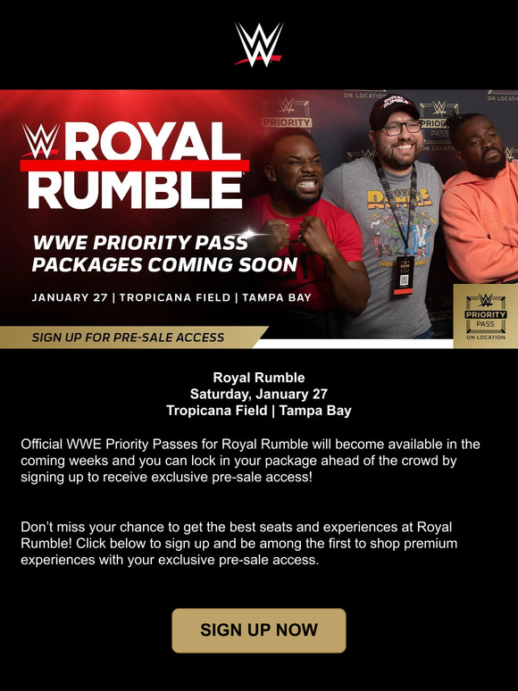 Sign Up for the Royal Rumble Priority Pass Pre-sale