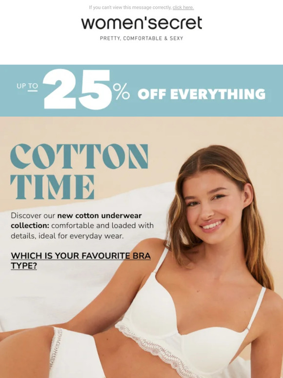 Cotton Time 🌱Everyday bras with up to 25% off!